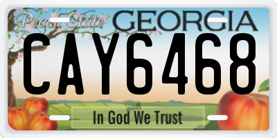 GA license plate CAY6468