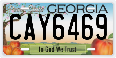 GA license plate CAY6469