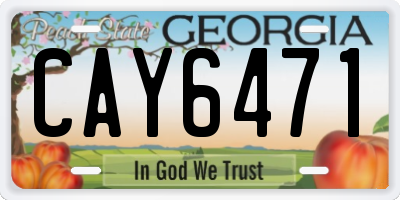 GA license plate CAY6471