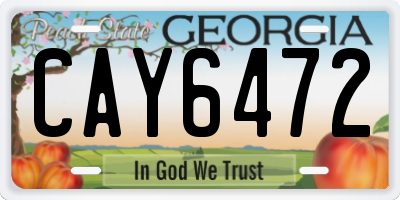 GA license plate CAY6472