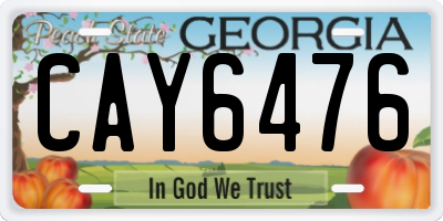GA license plate CAY6476