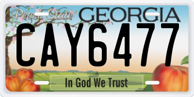 GA license plate CAY6477