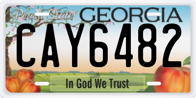 GA license plate CAY6482