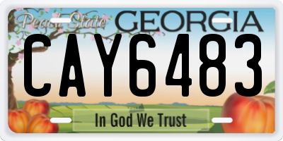 GA license plate CAY6483