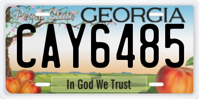 GA license plate CAY6485