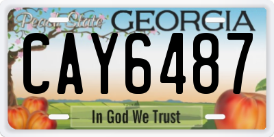 GA license plate CAY6487