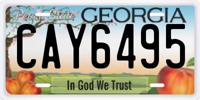 GA license plate CAY6495