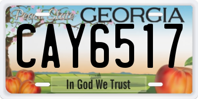 GA license plate CAY6517