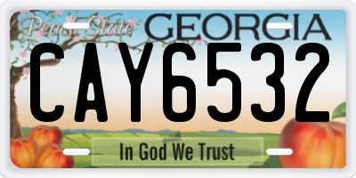 GA license plate CAY6532