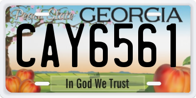 GA license plate CAY6561