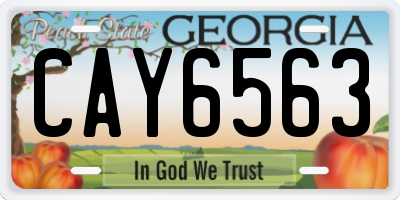 GA license plate CAY6563