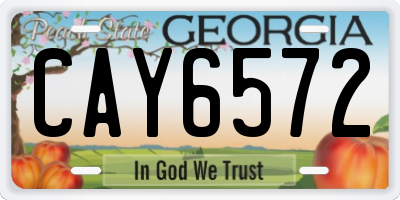 GA license plate CAY6572