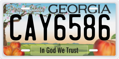 GA license plate CAY6586