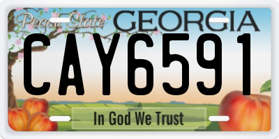 GA license plate CAY6591