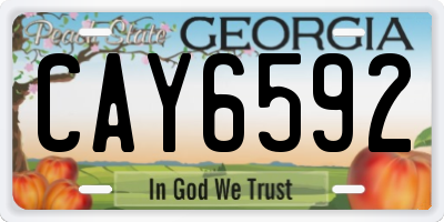 GA license plate CAY6592