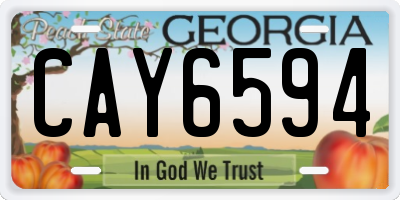 GA license plate CAY6594