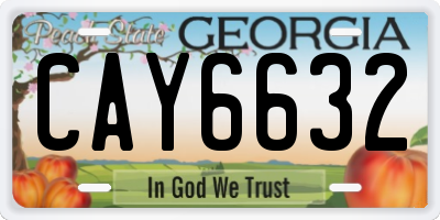 GA license plate CAY6632