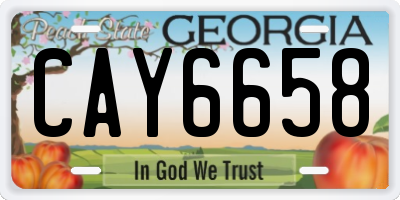 GA license plate CAY6658