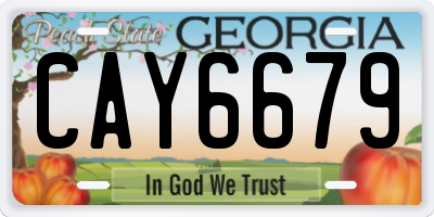 GA license plate CAY6679