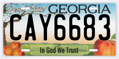 GA license plate CAY6683