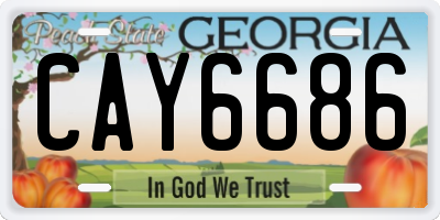 GA license plate CAY6686