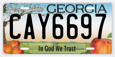 GA license plate CAY6697
