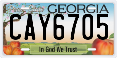 GA license plate CAY6705