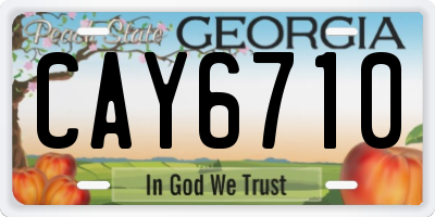 GA license plate CAY6710