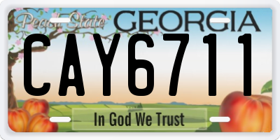 GA license plate CAY6711