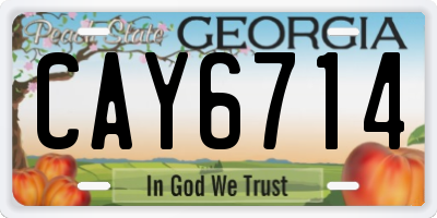 GA license plate CAY6714