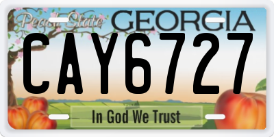 GA license plate CAY6727