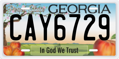 GA license plate CAY6729