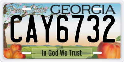 GA license plate CAY6732