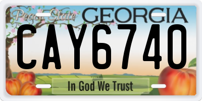GA license plate CAY6740