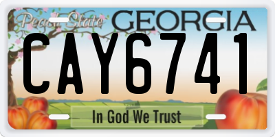 GA license plate CAY6741