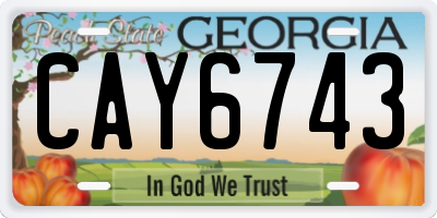 GA license plate CAY6743