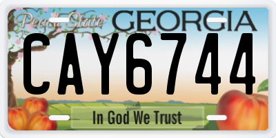 GA license plate CAY6744