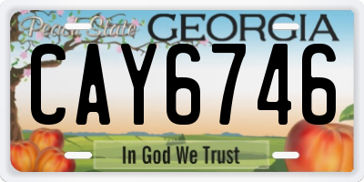 GA license plate CAY6746