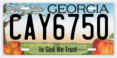 GA license plate CAY6750
