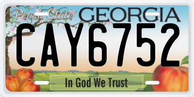 GA license plate CAY6752