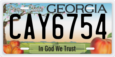 GA license plate CAY6754