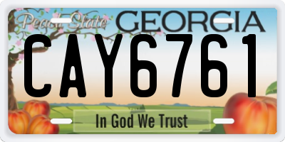 GA license plate CAY6761