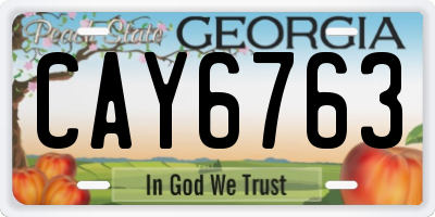 GA license plate CAY6763
