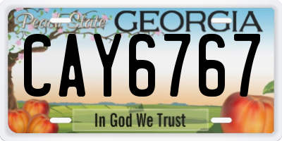 GA license plate CAY6767