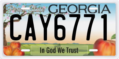 GA license plate CAY6771