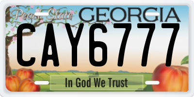 GA license plate CAY6777