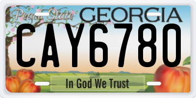 GA license plate CAY6780