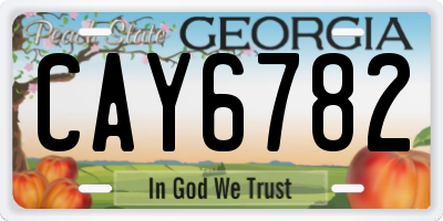 GA license plate CAY6782