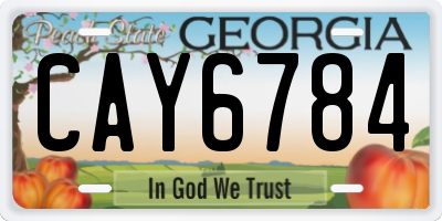 GA license plate CAY6784