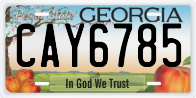 GA license plate CAY6785